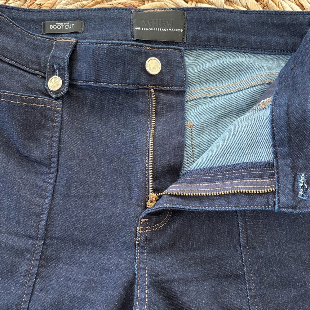 WHBM High Rise Tab Waist Bootcut Jean - Picture 12 of 16